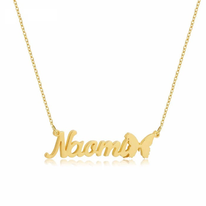 Personalized Butterfly Name Necklace