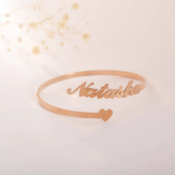 Personalized Heart Name Bracelet