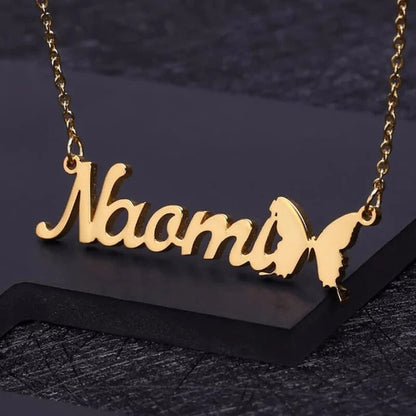 Personalized Butterfly Name Necklace