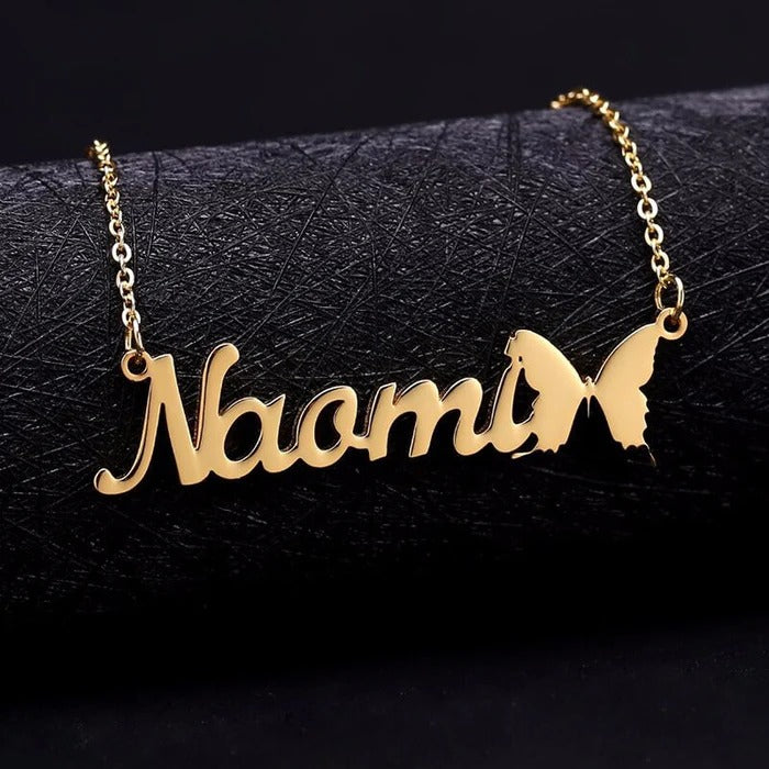 Personalized Butterfly Name Necklace