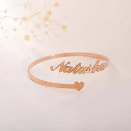 Personalized Heart Name Bracelet