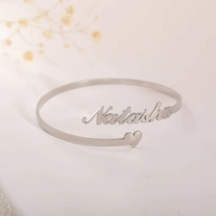 Personalized Heart Name Bracelet