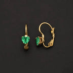 Emerald Heart Drop Earrings