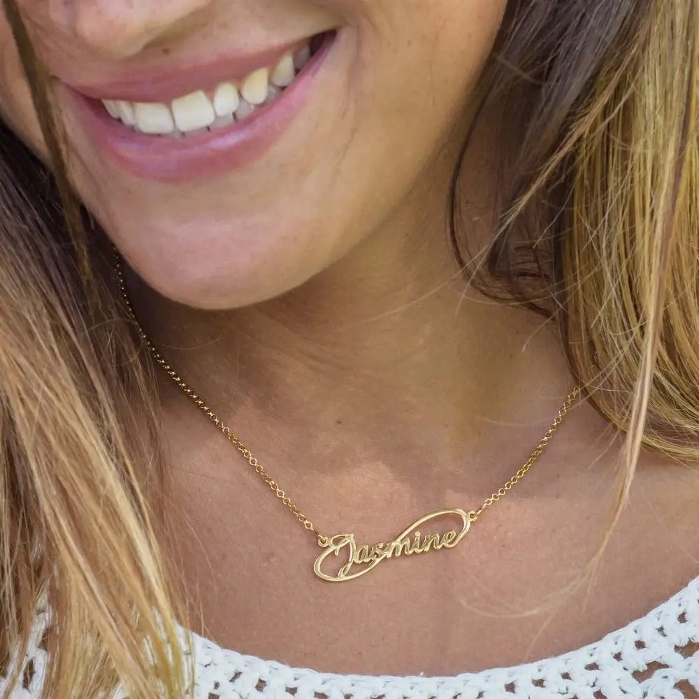 Infinity line Name Necklace