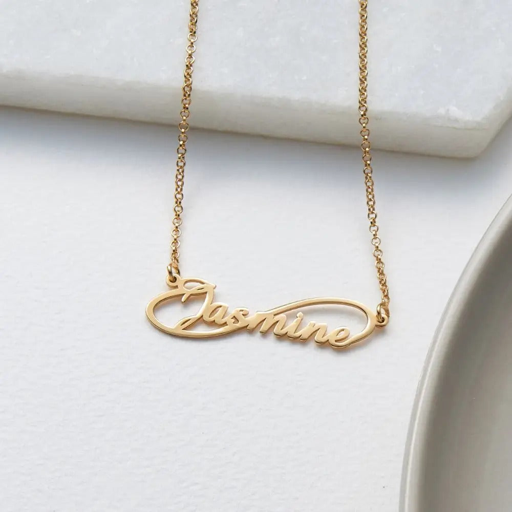Infinity line Name Necklace