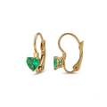 Emerald Heart Drop Earrings