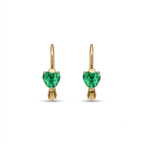 Emerald Heart Drop Earrings