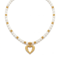 Golden Heart Bead Necklace