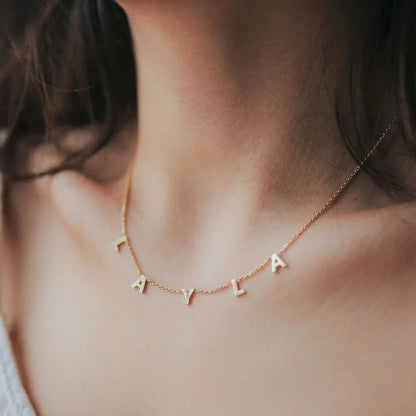 Personalized Spaced Letter Name Necklace